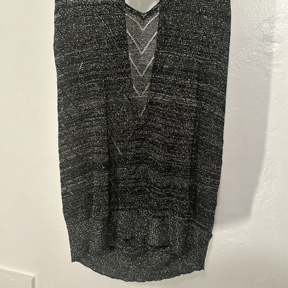 PARKER Silver & Black Open Back Tank Top Size CS PERFECT CONDTION - Picture 3 of 11